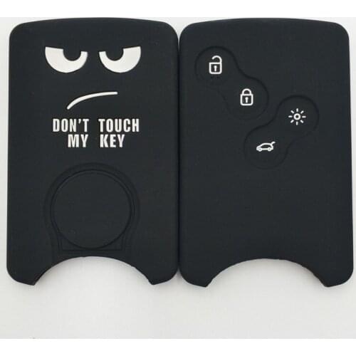 New Don't Touch My Key Silicone Car Key Case Cover for Renault Remote Key Shell Fob Protecor 4 Buttons