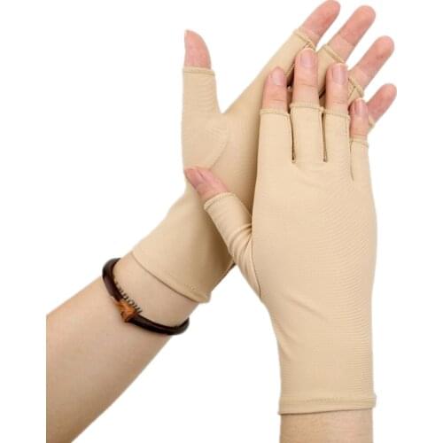 Half-finger Spandex Gloves Womens Thin Spring Summer Nail Dyeing Sunscreen Gloves High Elastic Fit Hand Anti-sweat Gloves