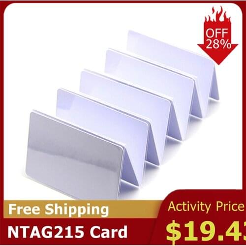 50Pcs/Lot NTAG215 NFC Card RFID Tag Proximity 13.56MHz HF Blank Smart Cards Ntag 215 Chip Read Write for TagMo Forum Type2