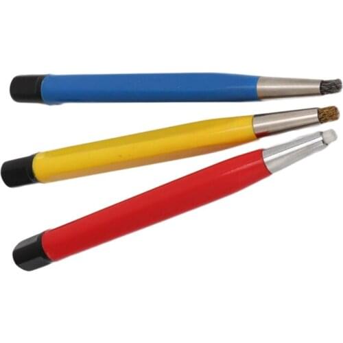 3Pcs Rust Removal Brush Pen Glass Fiber / Brass / Steel Brush Pen Shape Watch Parts Polishing Tool Watch Parts