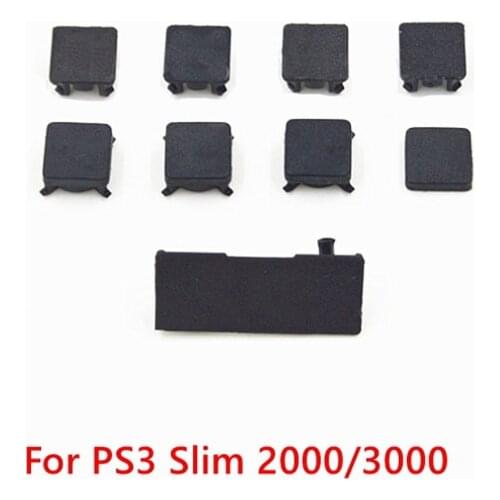 Aipinchun For PS3 Slim 2000 3000 Replacement Rubber Feet & Plastic Button Screw Cap Cover Set For Sony Playstation 3 Controller