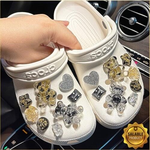 Rhinestone Bears Croc Charms Designer DIY Cute Candy Flowers Decaration Accessories for JIBZ Clogs Kids Boys Women Girls Gifts