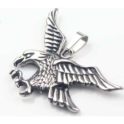 Unisex Men Women Silver color 316L Stainless Steel Eagle Biker Pendant