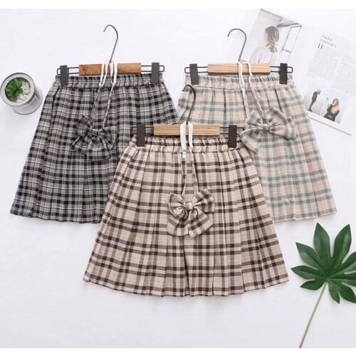 Vintage Style Womens Plaid Mini Skirt Casual Short Pleated Skirt Elastic Waist Mori Girl Student 2020 Spring