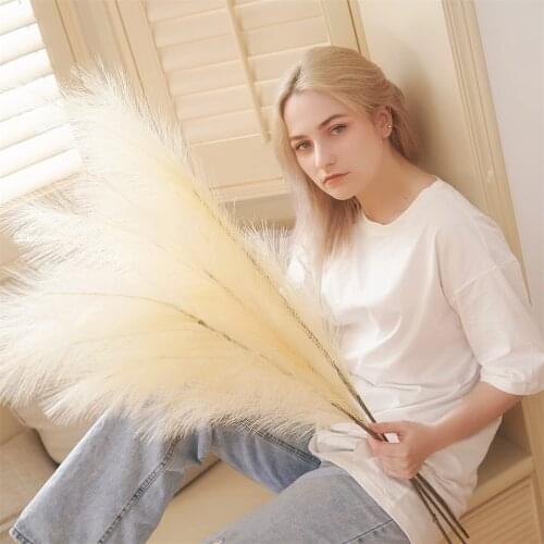 1PC Fake Pampas Grass Artificial Reed Decor Vase Fillers Everlasting Flower Decor Centerpieces Wedding Arch Flower Faux Plants
