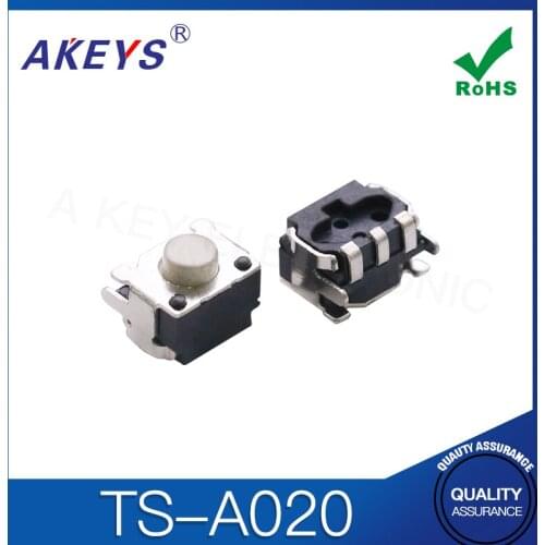 100PCS TS-A020 4*5*3.5H Smile face switch white head subminiature SMD/SMT type touch switch GF-2BH