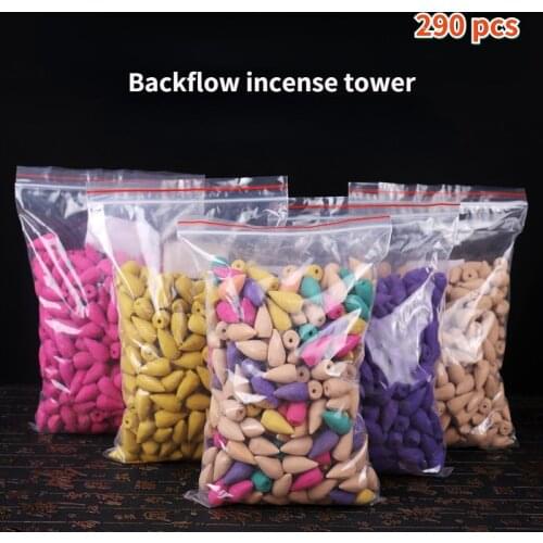 290/230 Pcs Smoke Tower Natural Reflux Tower Incense Sandalwood Jasmine Lavender Smoke Cone Backflow Incense Bullet Home Yoga