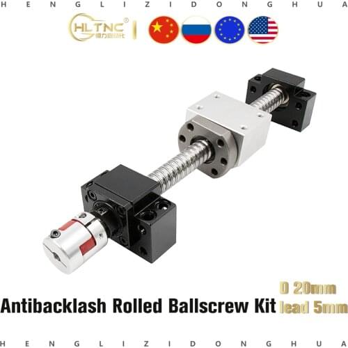 300 to 1200mm SFU2005 set rolled ball screw end machined+flange nut+housing dsg20h+BKBF/EKEF/FKFF15 end support+coupler for CNC