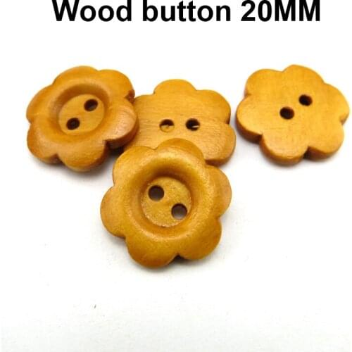 50PCS Brown Carving Wooden Flower Coat Buttons Fits Brand Boots Sewing Clothes 20MM button Decorative Accessory MCB-1014