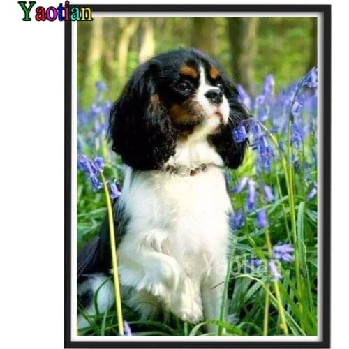 5D DIY Diamond Painting Cavalier King Charles Spaniel Dog Full Square Round Drill Embroidery Rhinestone Home Mosaic Decor Gift