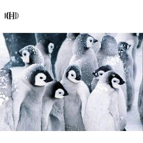 MHD diamond Embroidery A group of penguins Diamond Painting Cross-Stitch Needlework puzzle square/round Resin Drill Home Decor