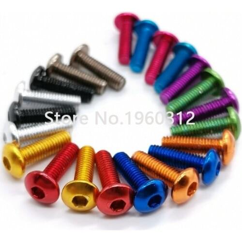 10pcs Aluminum screw ISO7380 M3/M4*5/6/8/10/12/14/16 Aluminum hex socket button head screw