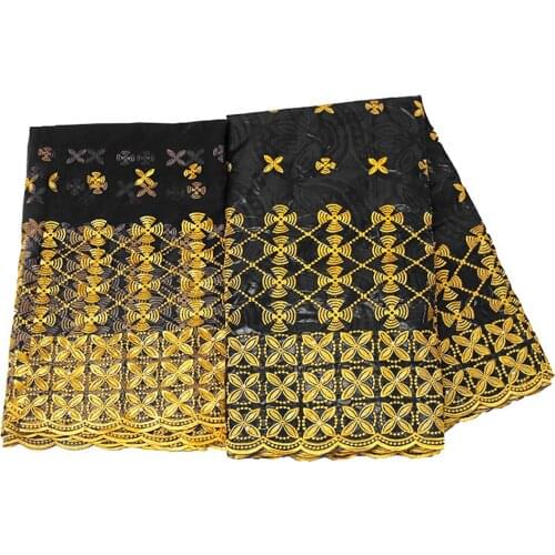 Bazin Rich Fabric 2021 New Tissu Hometextile Ankara Embroidered Cotton Dubai Jacquard Fabrics Telas Algodon 5+2 yards/lot