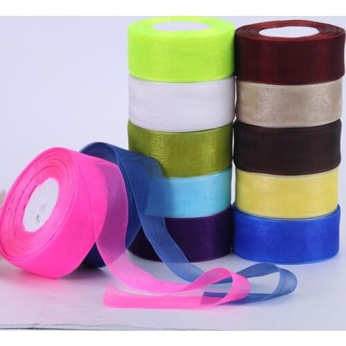 12mm 15mm 20mm 25mm 40mm 50mm WhiteTransparent Organza Ribbons DIY Crafts Fabric Christmas Wedding Birthday Party Decoration