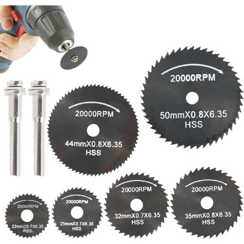 8pcs Mini HSS Circular Saw Blade Rotary Tool For Dremel Metal Cutter Power Tool Wood Cutting Discs Drill Mandrel Cutoff
