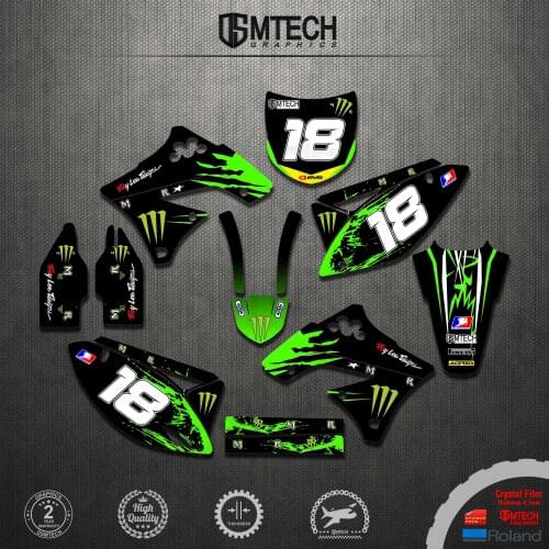 DSMTECH Free customized Numbers Names Stickers Decals Graphics kits For Kawasaki KXF250 2009 2010 2011 2012