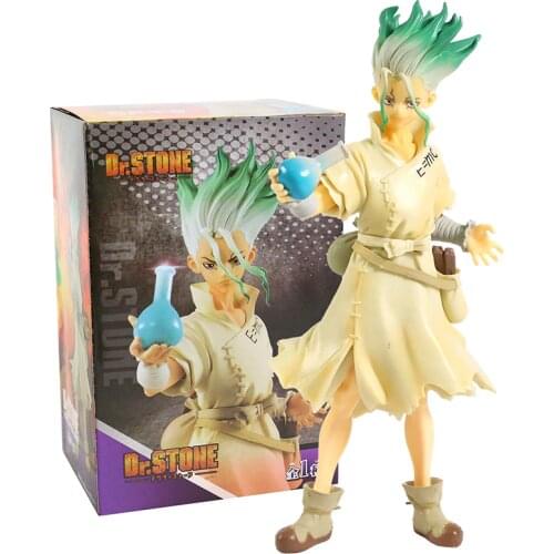 Dr. Stone Figure Stone World Senku Ishigami PVC Statue Anime Figurine Banpresto NEW