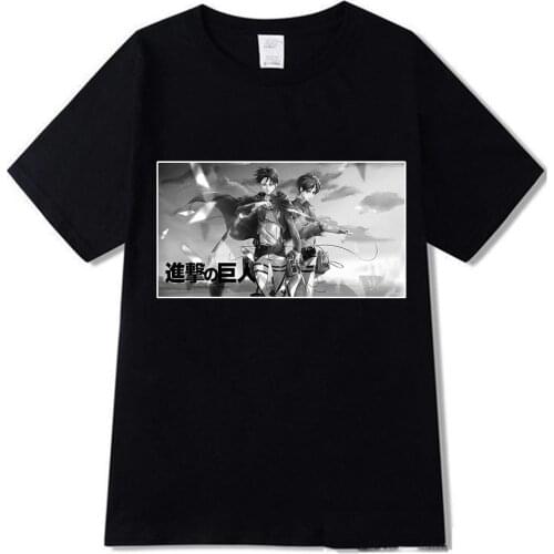 Anime Attack on Titan T Shirt Summer Mens Cartoon Top Hip-hop Casual Street Short Sleeve