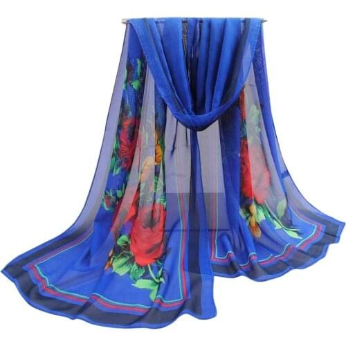 Fashion Woman Chiffon Silk Scarves Flower Scarves Lady scarf shawl Wrap Spring Autumn Scarf P5A16008