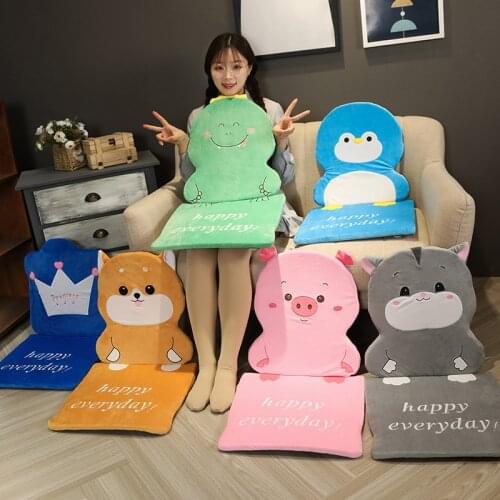 Cartoon Dinosaur Hamster Pig Penguin Dog Chair Plush Backrest Seat Baby Adult Nest Pillow Kids Sofa Toys Stuffed Animals Cushion