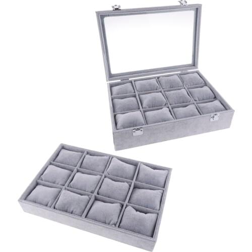 Soft Pillow Cushion 12 Slots Box for Jewelry Bracelet Bangle Watch Showcase