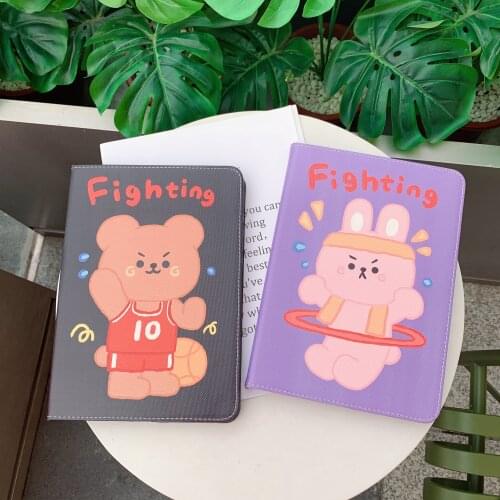 Exercise Fitness Animals Couples Lover Soft Tablet Stand Case For iPad Air 1 2 3 Mini 4 5 Pro 2017 2018 2019 2020 Cover