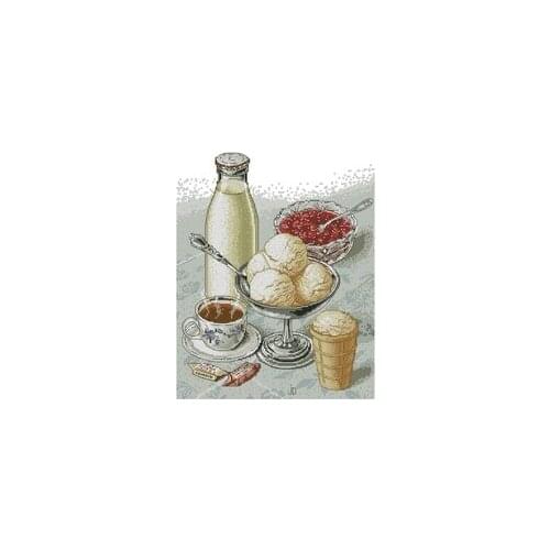 Cherry Ice Cream Needlework,For Embroidery,DIY 14CT Unprinted Arts Cross stitch kits Set Cross-Stitching Home Decor