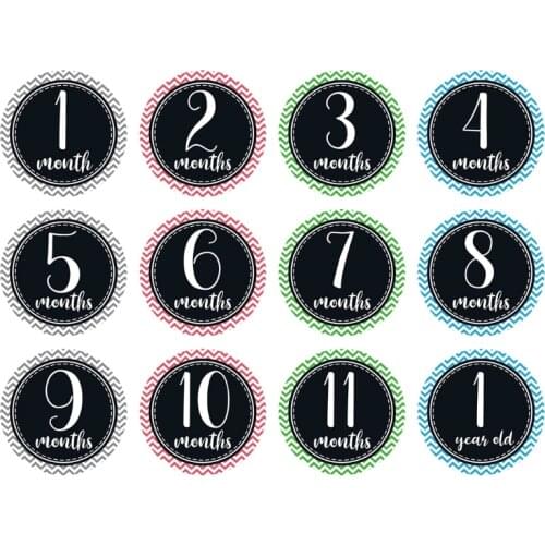 69HE Baby Month Sticker Newborn Milestone Memorial Pregnant Women Monthly Stickers