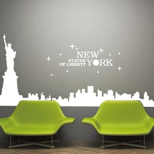New York City Decal Wall Sticker Decal Vinyl Stickers Decor Mural Art Living Room Home Decoration Landmark Skyline Wall Decal