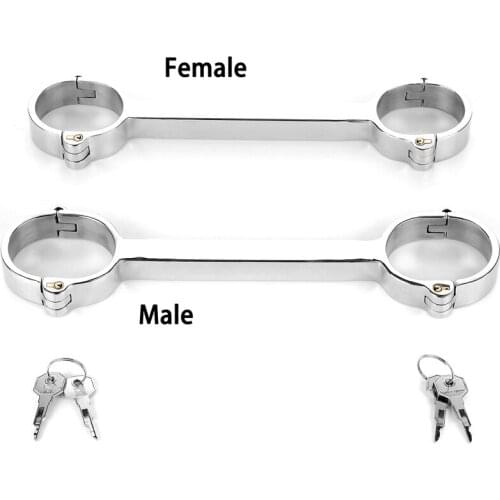 Stainless Steel Handcuffs Spreader Bar Hand Fixed Bondage Cuffs Bdsm Torture Sex Toys For Men Woman Slave Adult Games Restraints