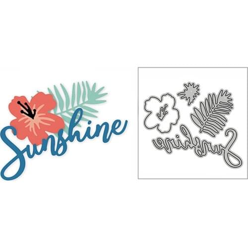 New Hibiscus Palm Sunshine Word Plant 2020 Metal Cutting Dies for DIY Scrapbooking and Card Making Decor Embossing Mold No Stamp