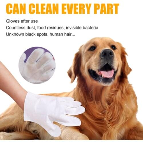 6Pcs Pet Disposable Gloves Cats Dogs Bath Supplies Cleaning Massage Gloves Pet Cleaning Pet No Rinse Pet Wipes