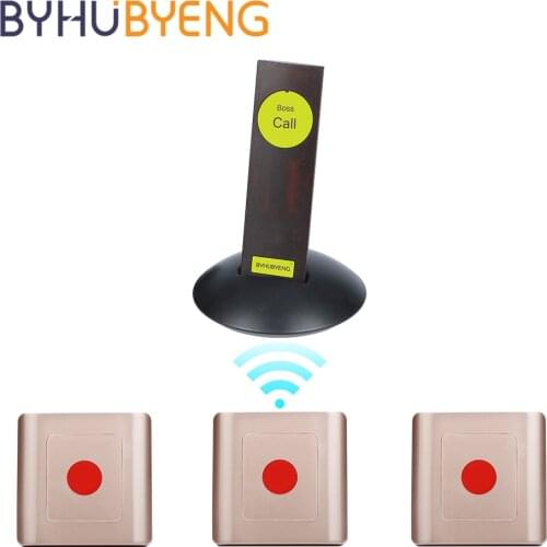 BYHUBYENG Office Bell Remind 3 Call 1 Pager for Boss Staff for Hookahs Waterproof Hospital Emergency Button Restaurant Receiver