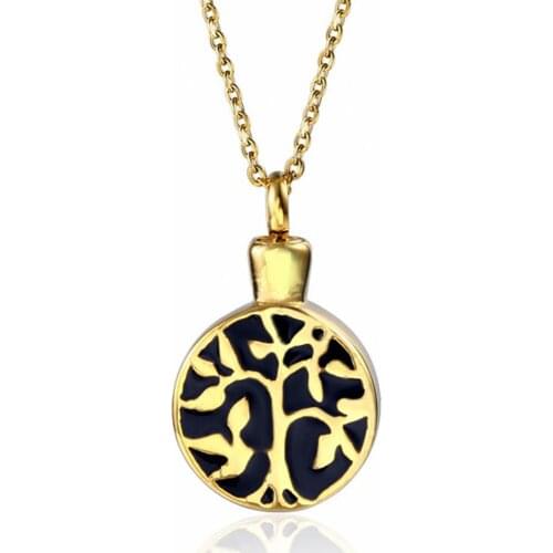 Stainless Steel Cremation Urn Ash Tree of Life Pendant Necklace Fashion Human Ash Tree Necklaces Gift For Him with Chain