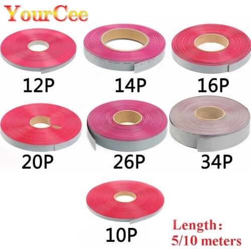 10/5 Meter 1.27mm Gray Flat Cable Ribbon Wire 10P 12P 14P 16P 20P 26P 34P 40P UL2651 300V for 2.54mm IDC Connector