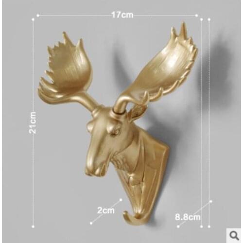 Golden giraffe sheep Milu deer hook resin crafts personality deer wall hanging clothes hook door behind Horse cculpture statue