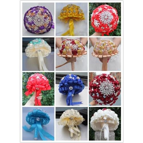 Wedding flowers Bridesmaid Bridal Bouquets Sweet 15 Quinceanera Bouquets artificial Rose Wedding Bouquet 37 Colors PL001
