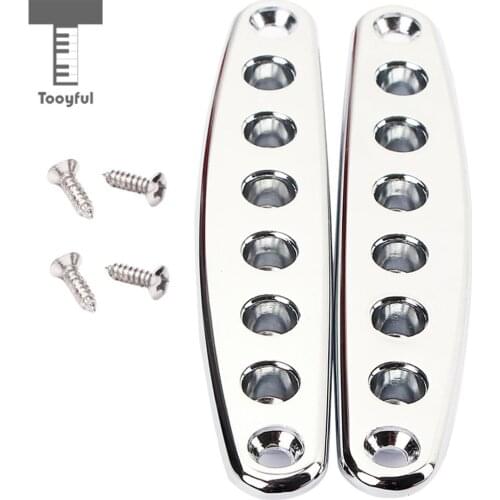 Tooyful 2Pc Guitar Parts Instead String Mounting Bushings Ferrules for Bass Box Guitar Parts Accessory Chrome