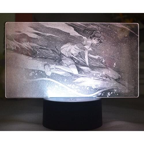 Japan Anime 3d Lamp Maiden and white long 7color Table Lamp Bedroom Decor LED 3D Night Lights for Children Girls Gifts Toys