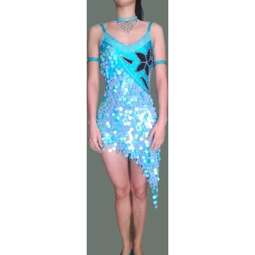 New style Latin dance costume sexy senior sequins diamond latin dance dress for women latin dance competition dresses S-4XL