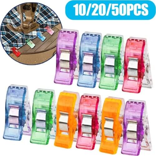 10/20/50PCS Plastic Clamps Quilting Sewing Accessories Clips Crafting Crocheting Knitting Safety Clips Assorted Binding Clips