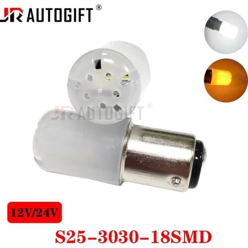 10PCS P21W Led Bulb 1157 P21/5W BAY15D Led 1156 BA15S Lamp 18SMD 3030 Chip Super Bright Auto Light Source Reverse Bulb 12V