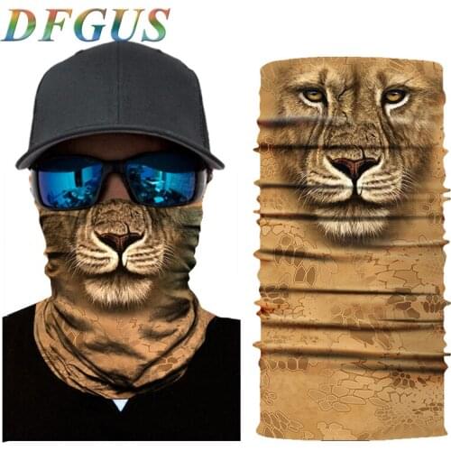 3D Animal Seamless Magic Neck Gaiter Face Mask Balaclava Shield Camping Cycling Fishing Biker Bandana Headband Scarf Men Women