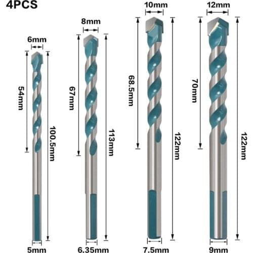 4/5pcs Electric Tools Diamond Drill Hammer Concrete Ceramic Tile Metal Drill Bit DIY Wall Hole Saw Drilling