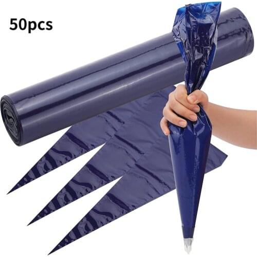 50 Pcs Disposable Cream Bag Easy To Use Thick Icing For Cake Dessert Pastry Decorations Piping Tools For Baking Accessories