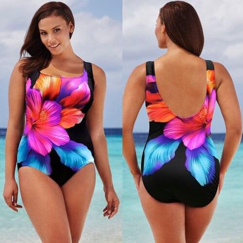 Brand New Women Sexy Women Floral One Piece Swimsuit Print Swimwear Backless Bathing Monokini Bikini Suit Beachwear Plus Size