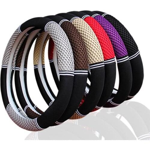 Car Steering Wheel Cover For 37 - 38 CM 14.5"-15" M Size 3D Massage Net Anti-skid Sports Sandwich Car Steering Wheel Cover