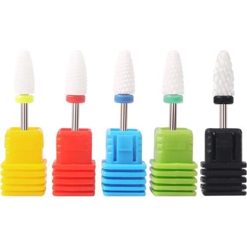 DIY Nail tools for women Medium Flame Cuspidal Nail Polish Drill Bit Ceramic Mounted Grinding Head Electric Manicure Cutter TN