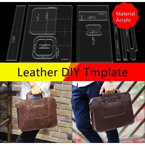 Diy Handmade Leather Handbag Document Briefcase Template Design Thick Cardboard Acrylic Version Template