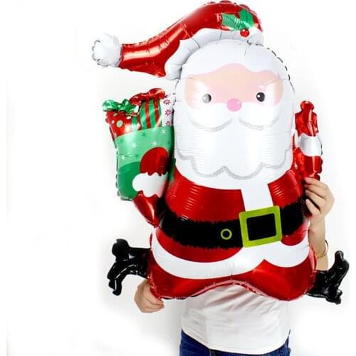 HOT 30pcs/lot Christmas Decoration jump Santa Claus Aluminum Foil Balloons Inflatable Ballon Merry Xmas New Year Party supplies